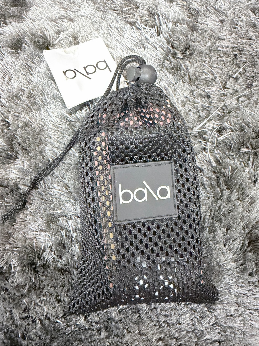 Bala Black Mesh Pouch with White Logo